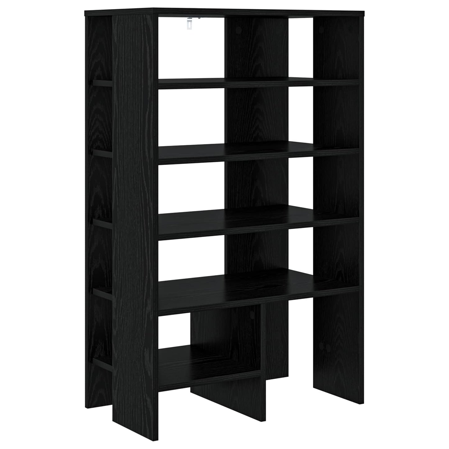 Schoenenkast met plank 2 pcs Zwart Eiken Bewerkt hout