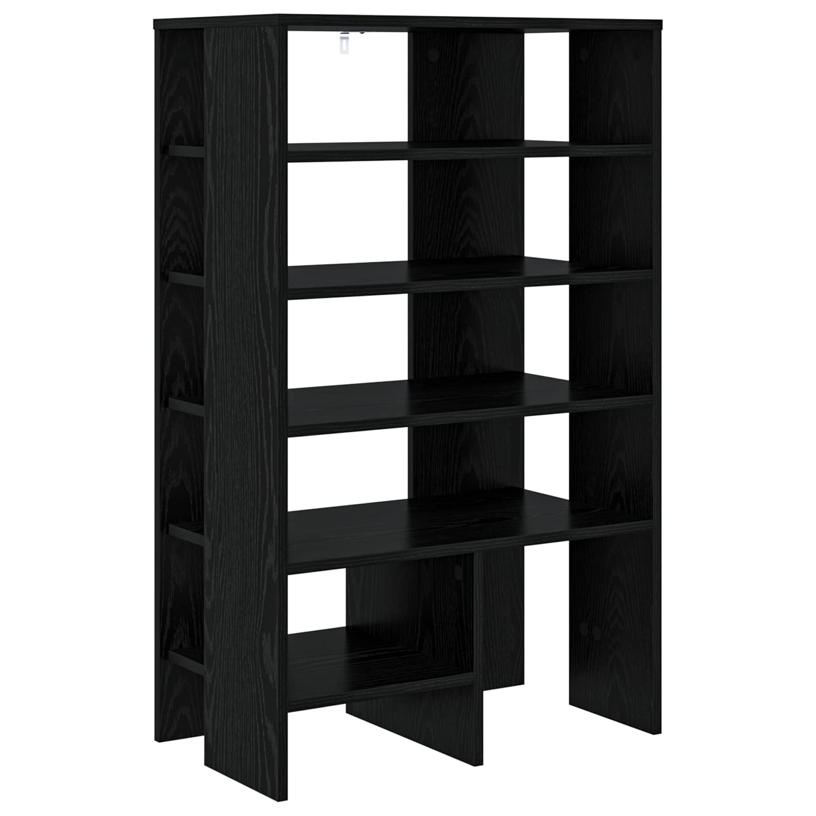 Schoenenkast met plank 2 pcs Zwart Eiken Bewerkt hout