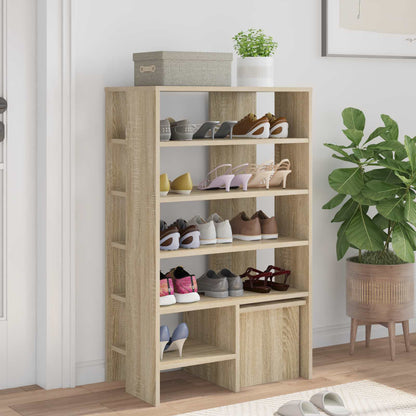 Schoenenkast met plank 2 pcs Sonoma Eiken Bewerkt hout