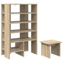 Schoenenkast met plank 2 pcs Sonoma Eiken Bewerkt hout