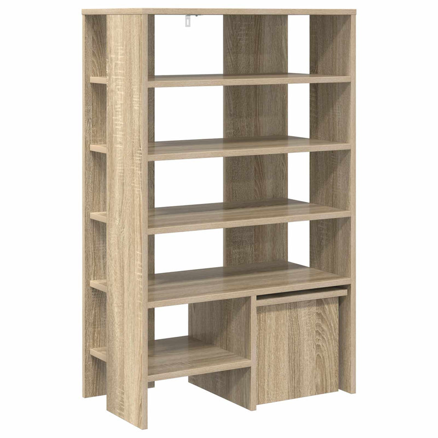 Schoenenkast met plank 2 pcs Sonoma Eiken Bewerkt hout