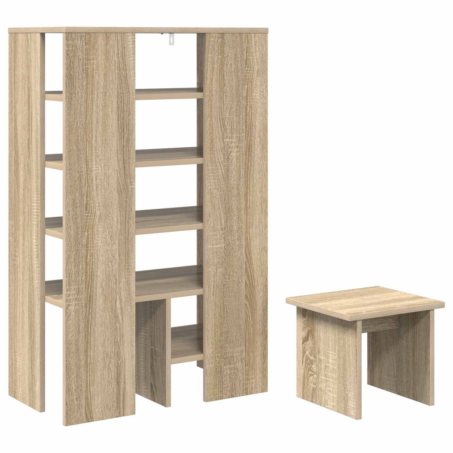Schoenenkast met plank 2 pcs Sonoma Eiken Bewerkt hout