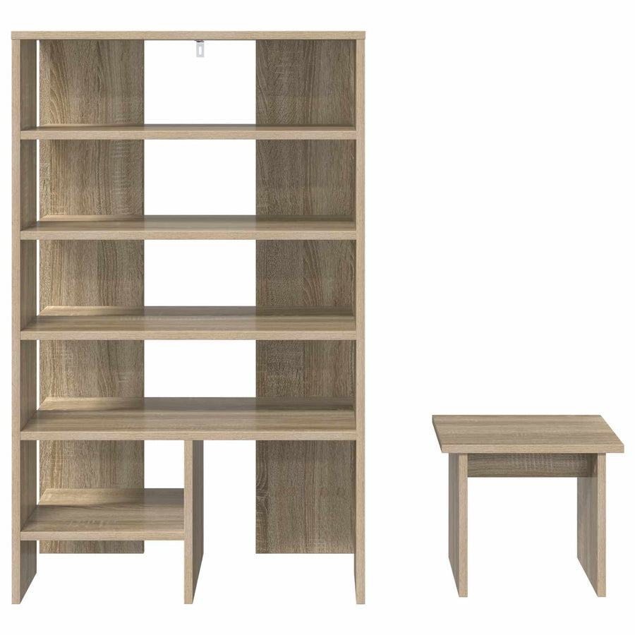 Schoenenkast met plank 2 pcs Sonoma Eiken Bewerkt hout