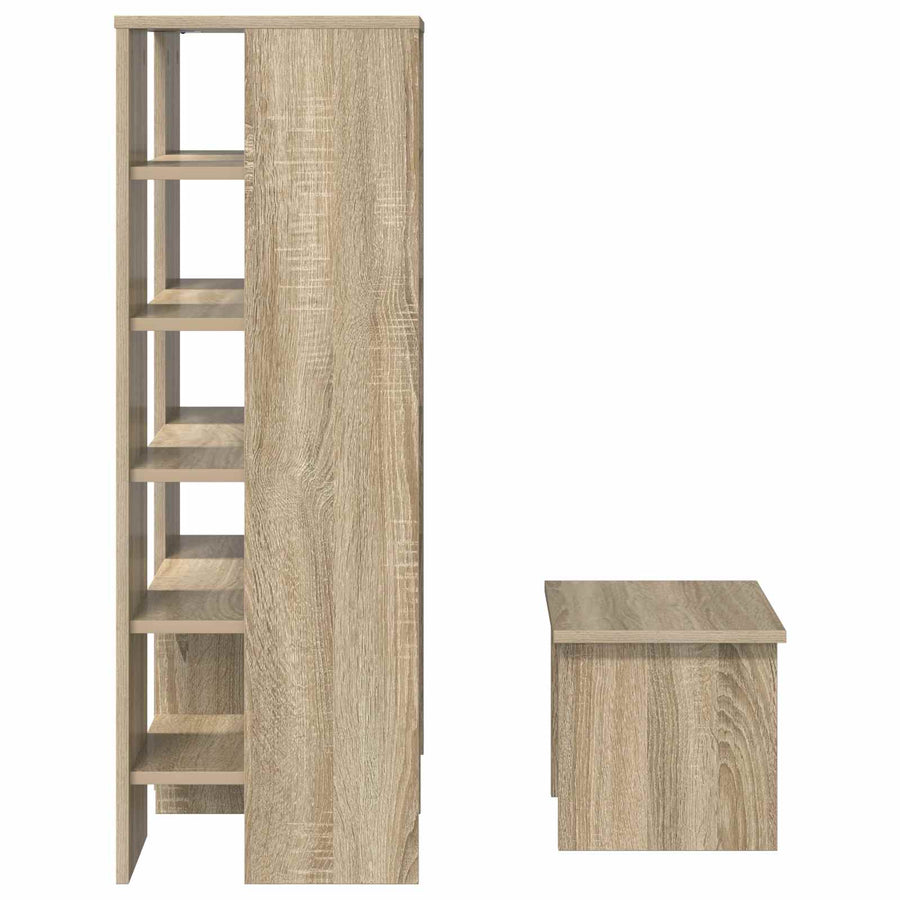 Schoenenkast met plank 2 pcs Sonoma Eiken Bewerkt hout