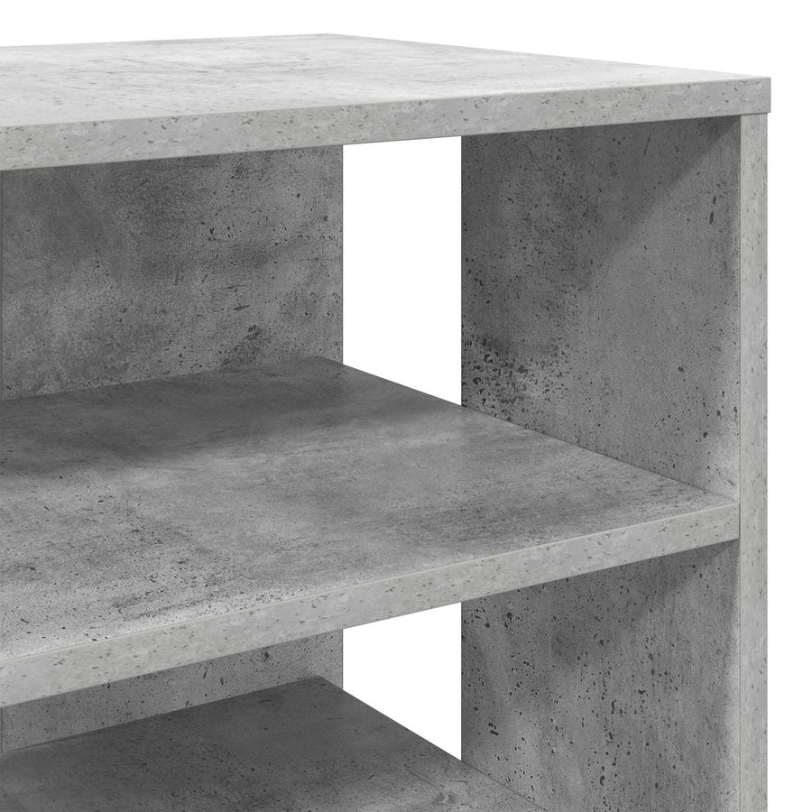 Schoenenkast met plank 2 pcs Beton Grijs Bewerkt hout