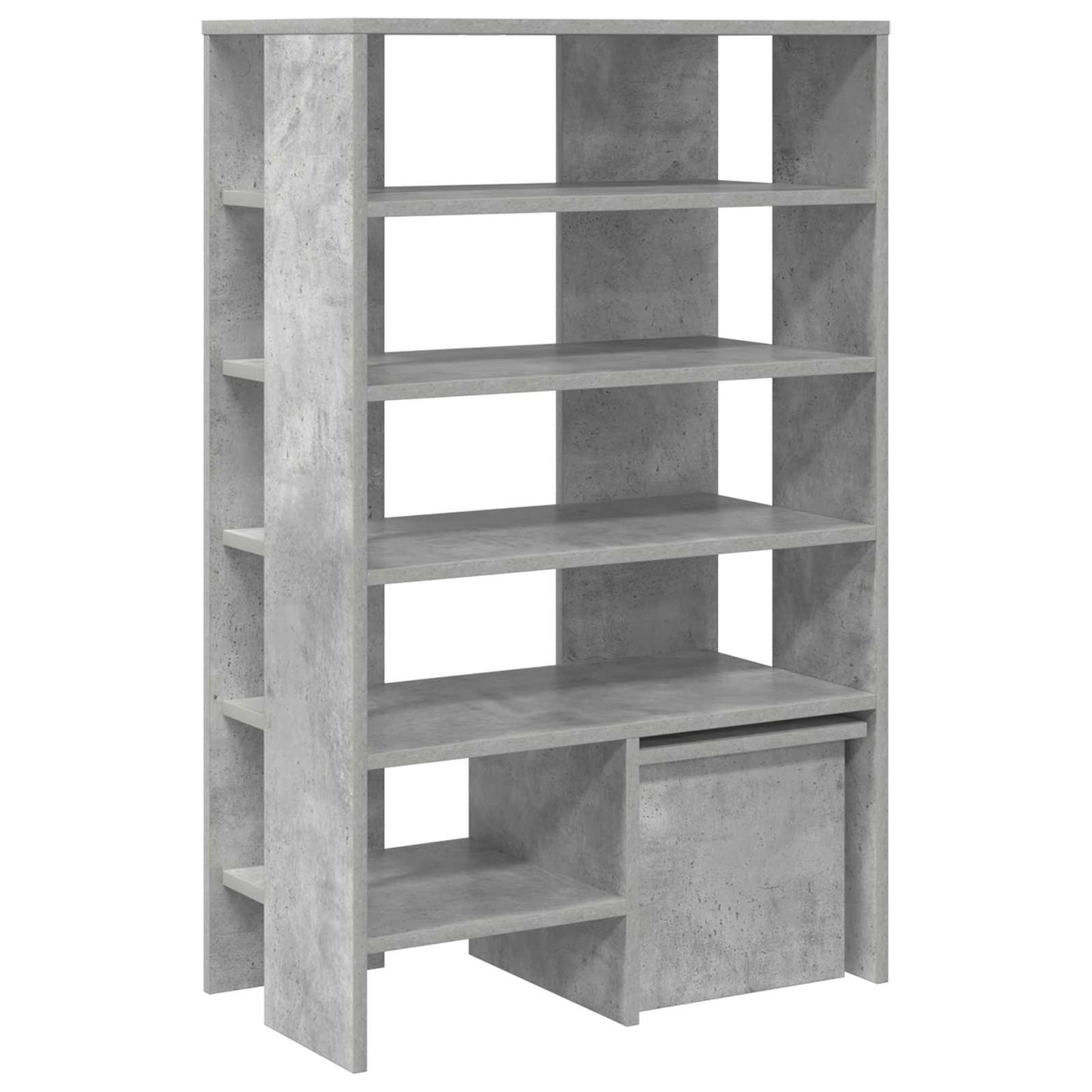 Schoenenkast met plank 2 pcs Beton Grijs Bewerkt hout