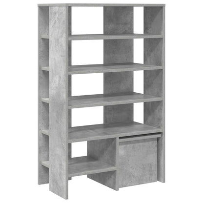 Schoenenkast met plank 2 pcs Beton Grijs Bewerkt hout