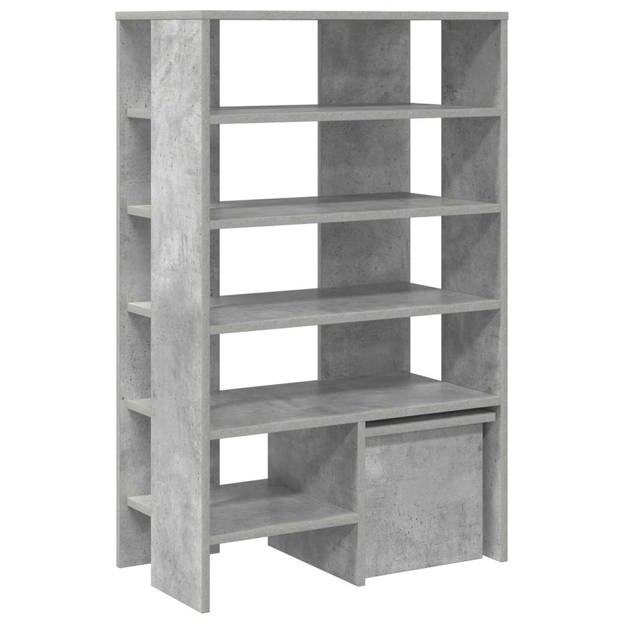 Schoenenkast met plank 2 pcs Beton Grijs Bewerkt hout