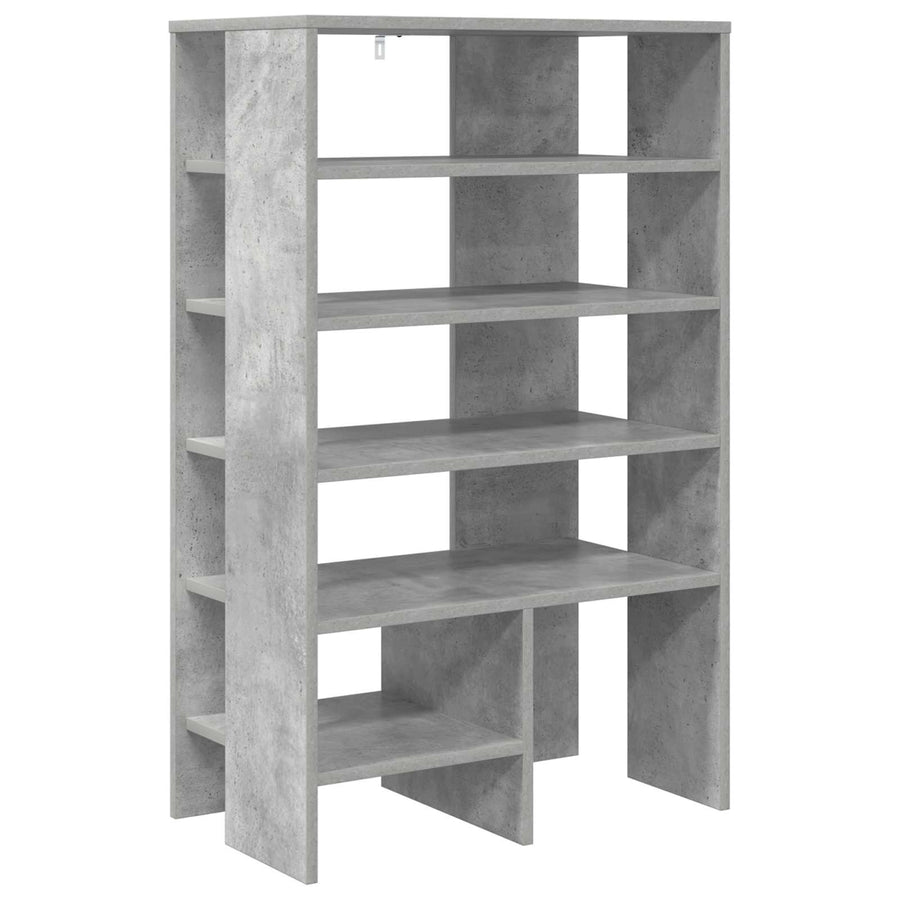Schoenenkast met plank 2 pcs Beton Grijs Bewerkt hout