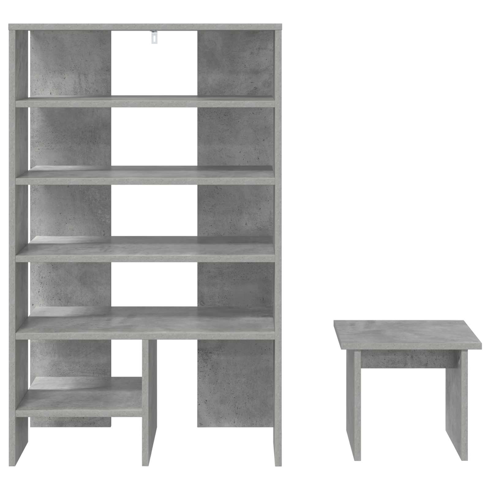 Schoenenkast met plank 2 pcs Beton Grijs Bewerkt hout
