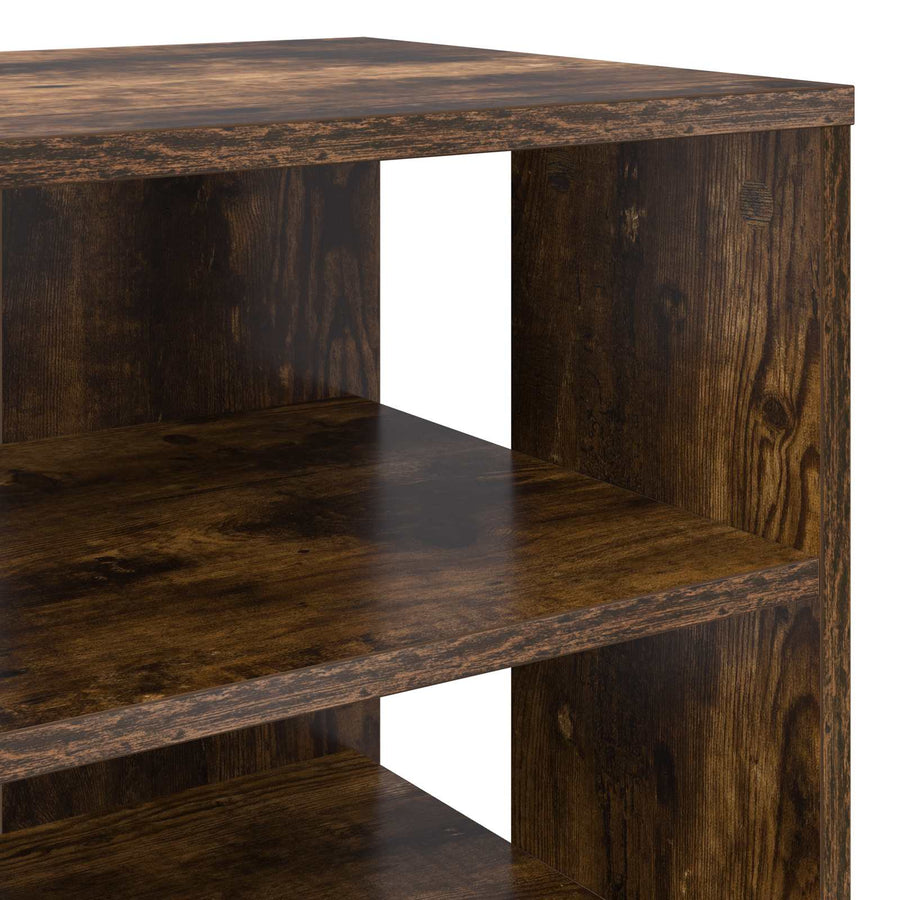 Schoenenkast met plank 2 pcs Gerookt eiken Bewerkt hout