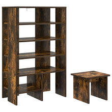 Schoenenkast met plank 2 pcs Gerookt eiken Bewerkt hout