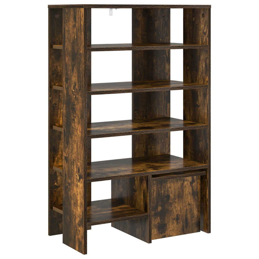 Schoenenkast met plank 2 pcs Gerookt eiken Bewerkt hout
