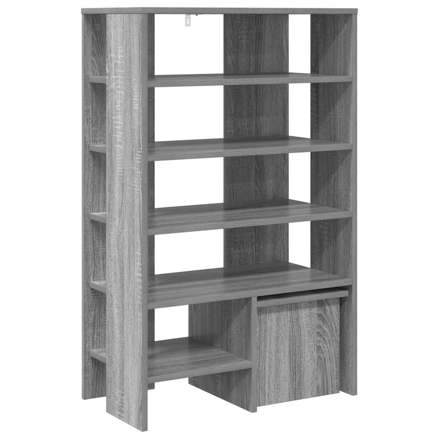 Schoenenkast met plank 2 pcs Grijs Sonoma Bewerkt hout