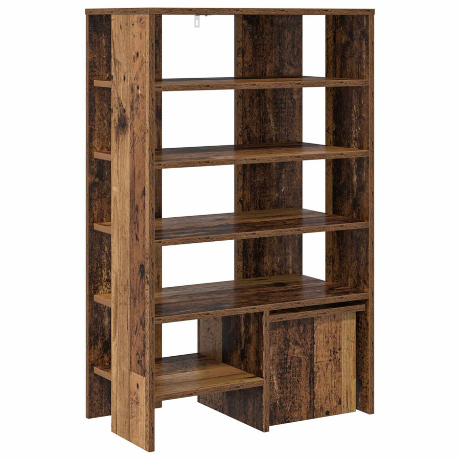 Schoenenkast met plank met opslag 2 pcs Oudhout Bewerkt hout