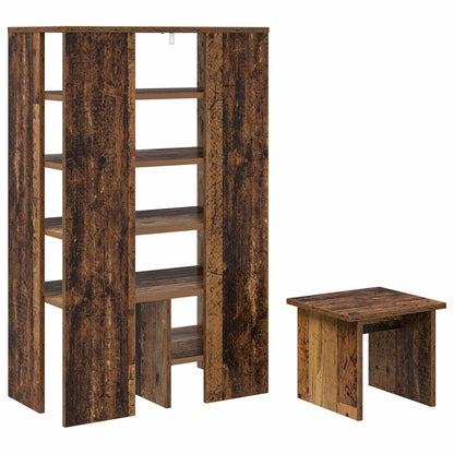 Schoenenkast met plank met opslag 2 pcs Oudhout Bewerkt hout