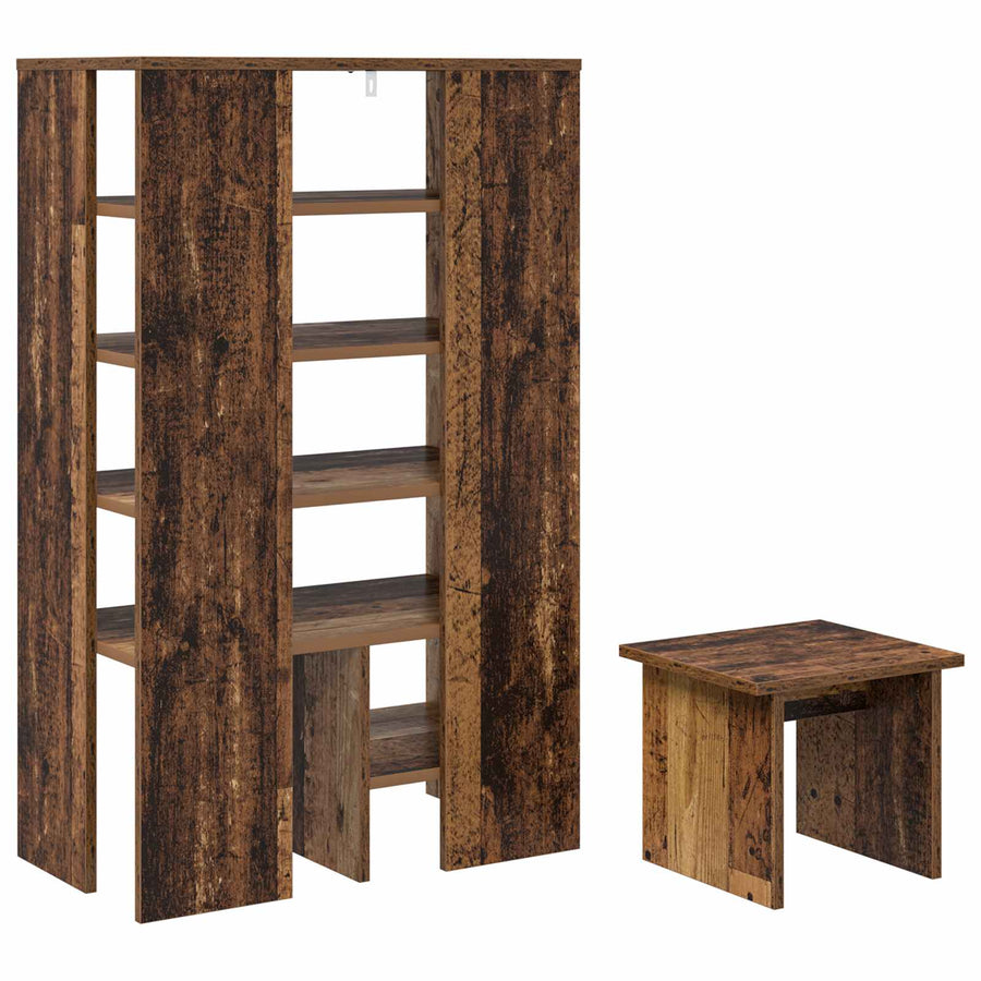 Schoenenkast met plank met opslag 2 pcs Oudhout Bewerkt hout