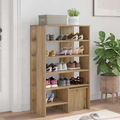 Schoenenkast met plank 2 pcs Artisan Eiken Bewerkt hout