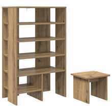 Schoenenkast met plank 2 pcs Artisan Eiken Bewerkt hout