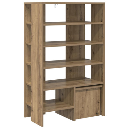 Schoenenkast met plank 2 pcs Artisan Eiken Bewerkt hout