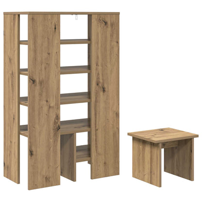 Schoenenkast met plank 2 pcs Artisan Eiken Bewerkt hout