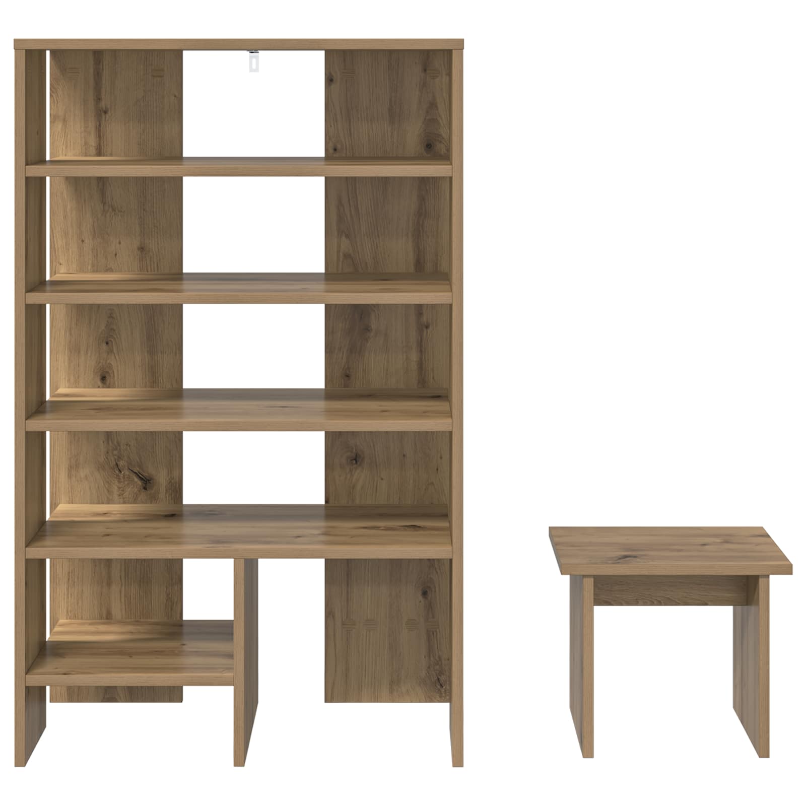 Schoenenkast met plank 2 pcs Artisan Eiken Bewerkt hout