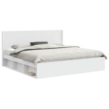 Bedframe met opbergruimte en hoofdbord Wit 200 x 200 cm