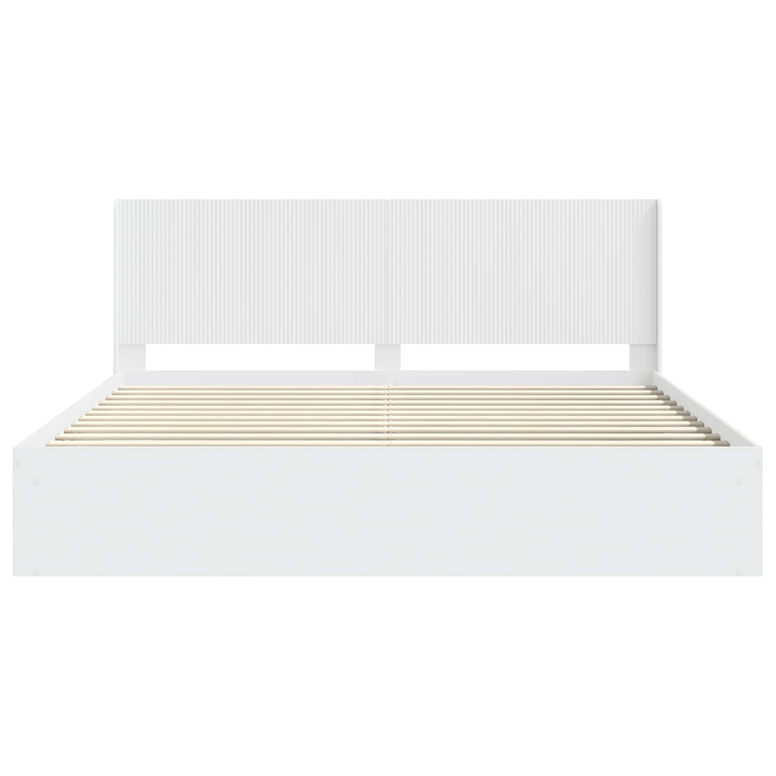 Bedframe met opbergruimte en hoofdbord Wit 200 x 200 cm