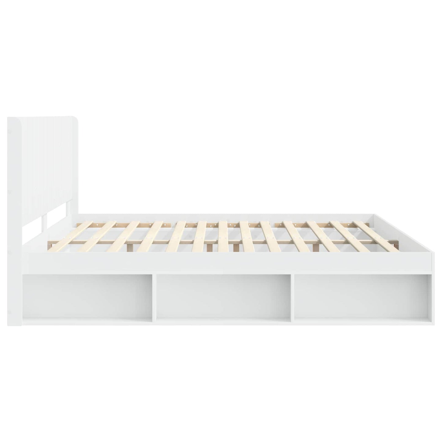 Bedframe met opbergruimte en hoofdbord Wit 200 x 200 cm