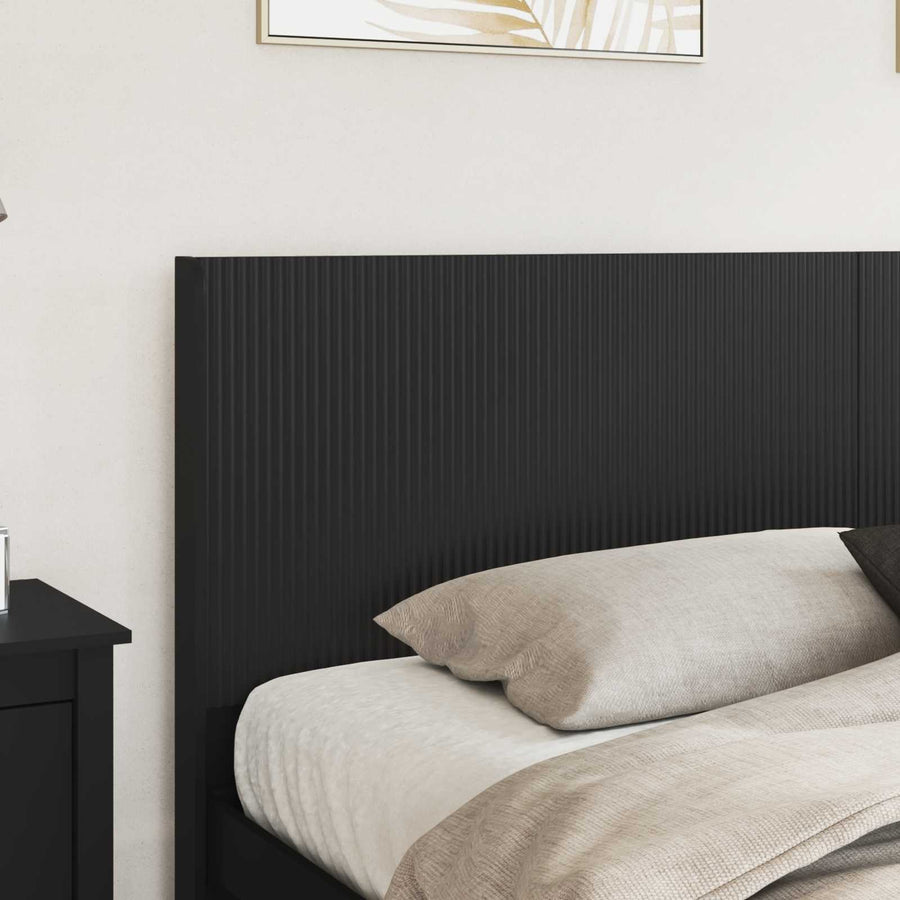 Bedframe met opbergruimte en hoofdbord Zwart 200 x 200 cm