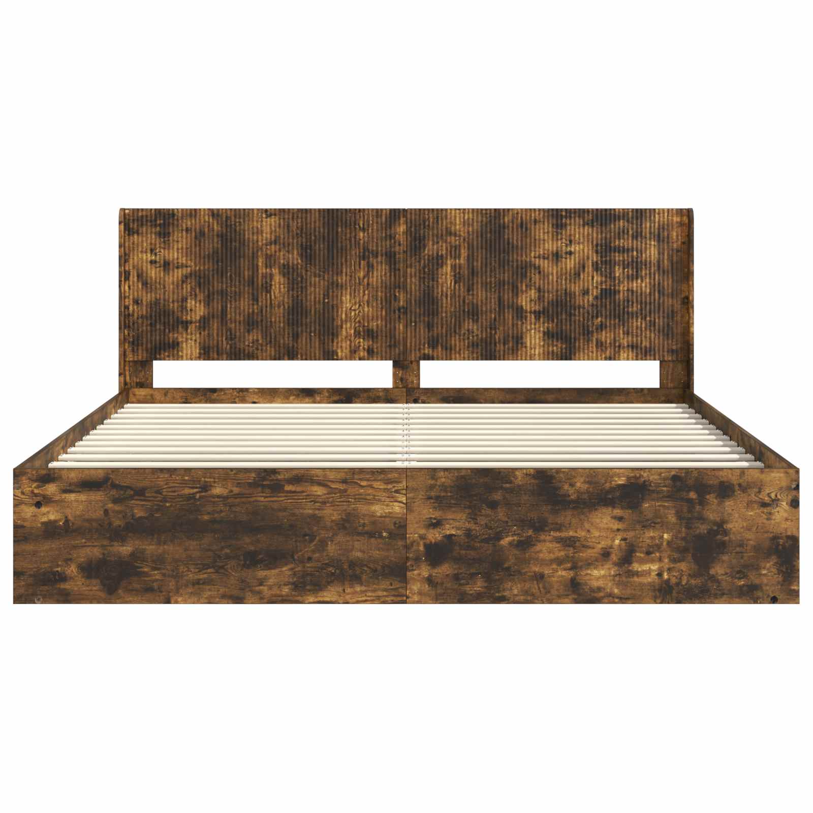 Bedframe met opbergruimte en hoofdbord Gerookt eiken