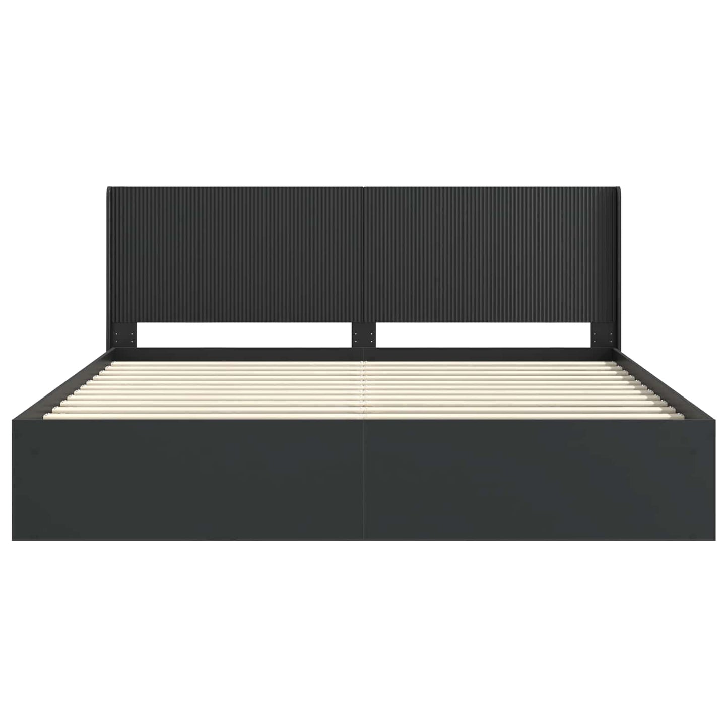 Bedframe met opbergruimte en hoofdbord Zwart 180 x 200 cm