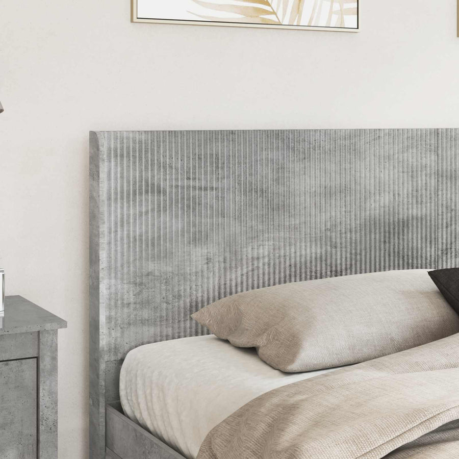Bedframe met opbergruimte en hoofdbord Betongrijs 180 x 200 cm