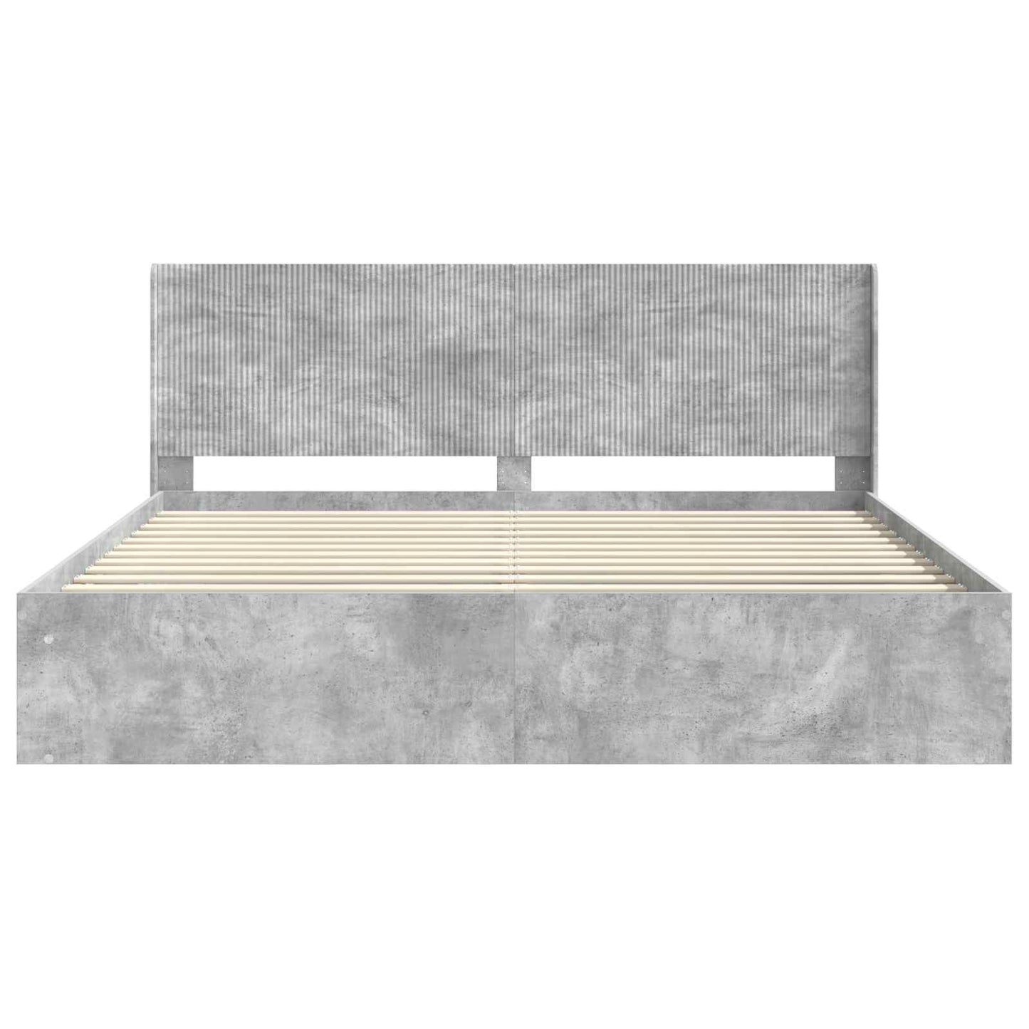 Bedframe met opbergruimte en hoofdbord Betongrijs 180 x 200 cm