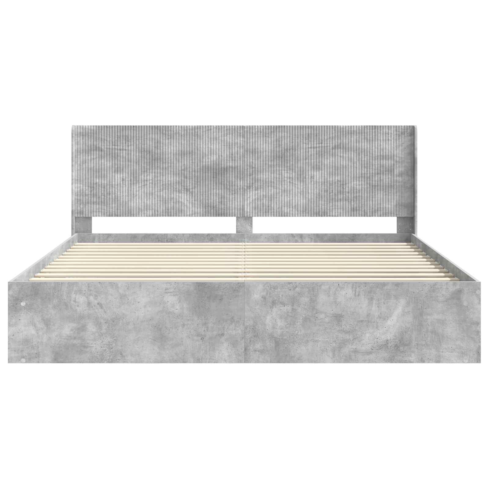 Bedframe met opbergruimte en hoofdbord Betongrijs 180 x 200 cm