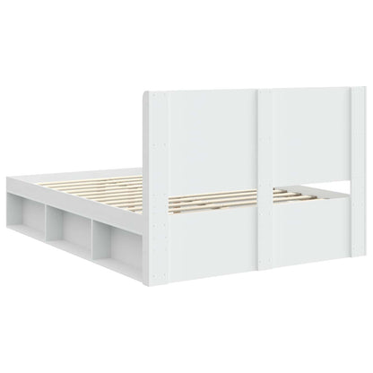 Bedframe met opbergruimte en hoofdbord Wit 150 x 200 cm