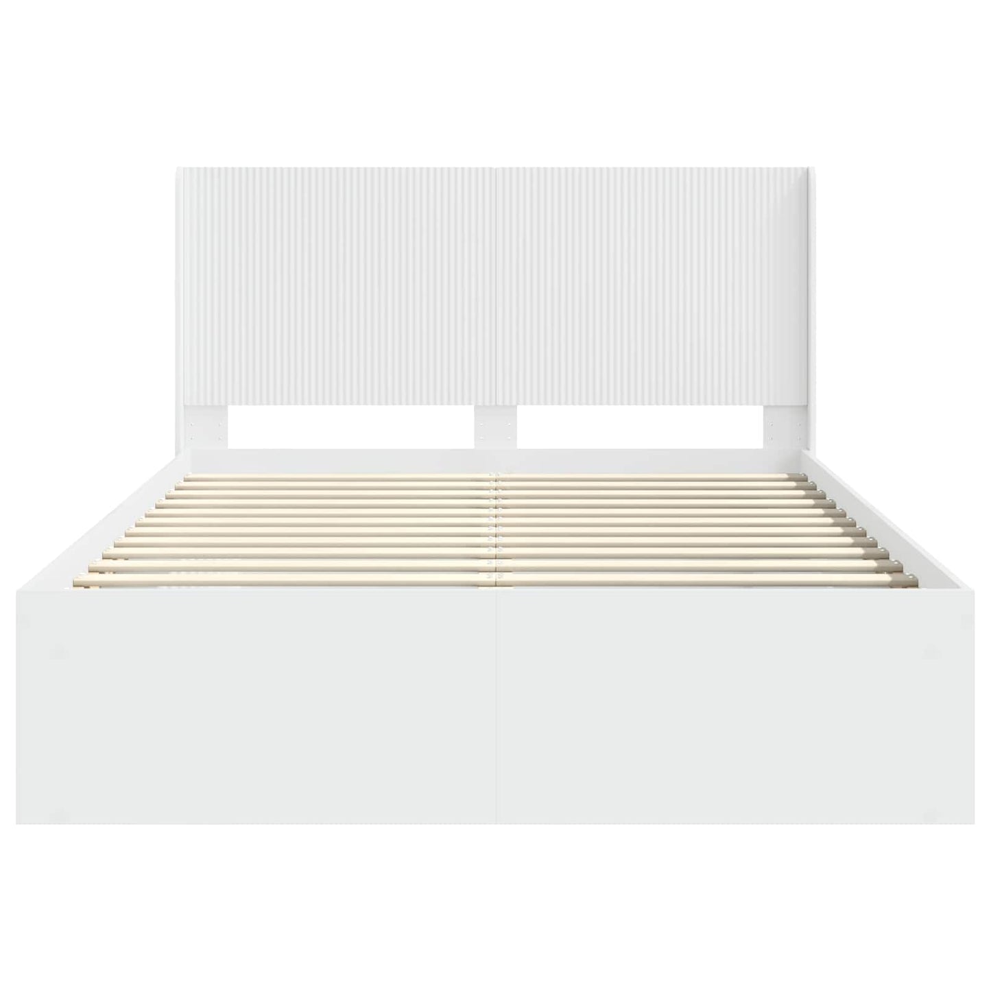 Bedframe met opbergruimte en hoofdbord Wit 150 x 200 cm