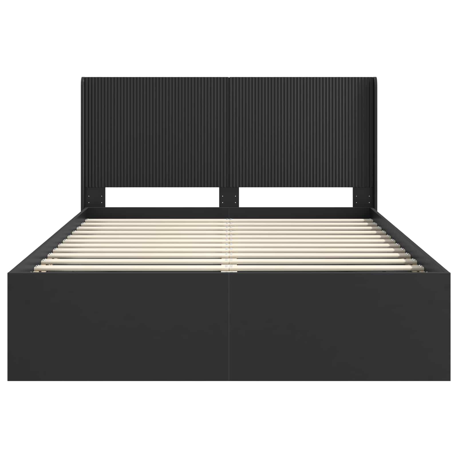 Bedframe met opbergruimte en hoofdbord Zwart 150 x 200 cm