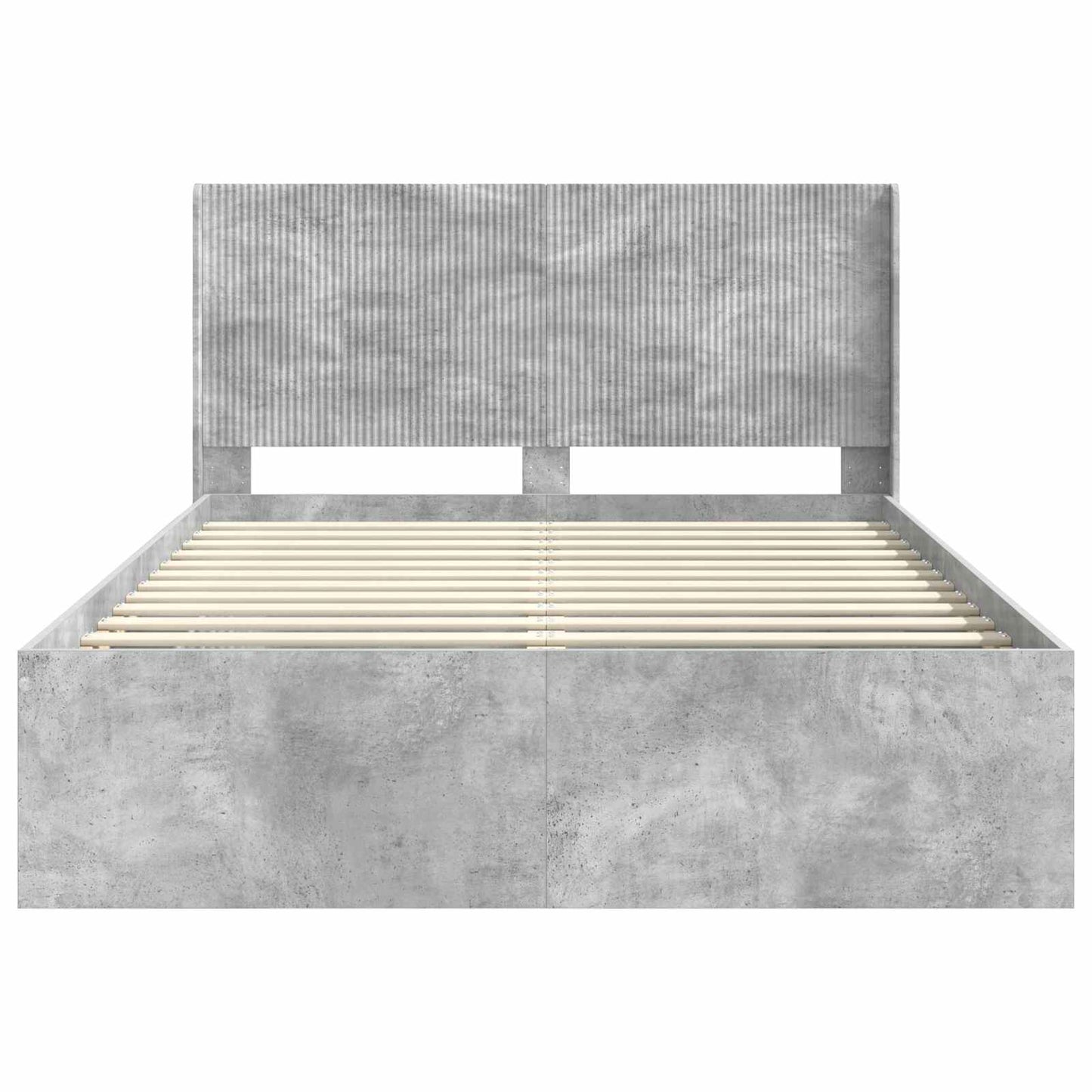 Bedframe met opbergruimte en hoofdbord Betongrijs 150 x 200 cm