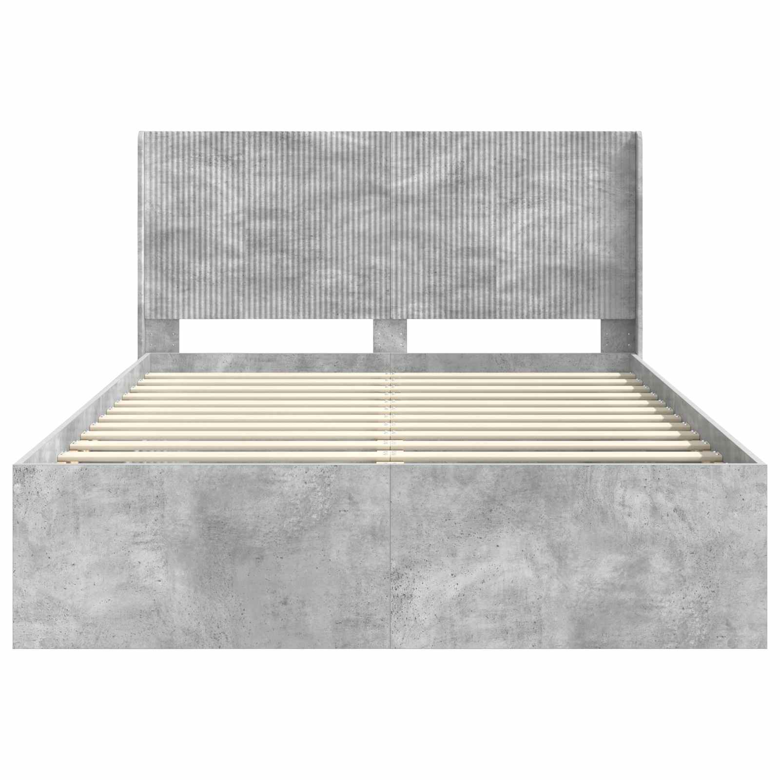 Bedframe met opbergruimte en hoofdbord Betongrijs 150 x 200 cm