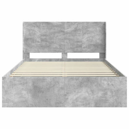 Bedframe met opbergruimte en hoofdbord Betongrijs 150 x 200 cm