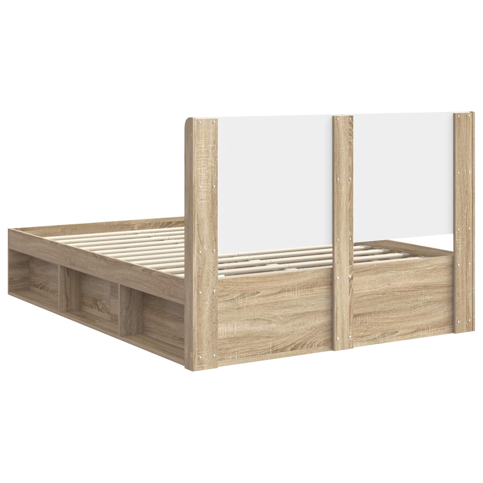 Bedframe met opbergruimte en hoofdbord 3 pcs Bewerkt hout