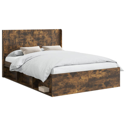 Bedframe met opbergruimte en hoofdbord 3 pcs Bewerkt hout