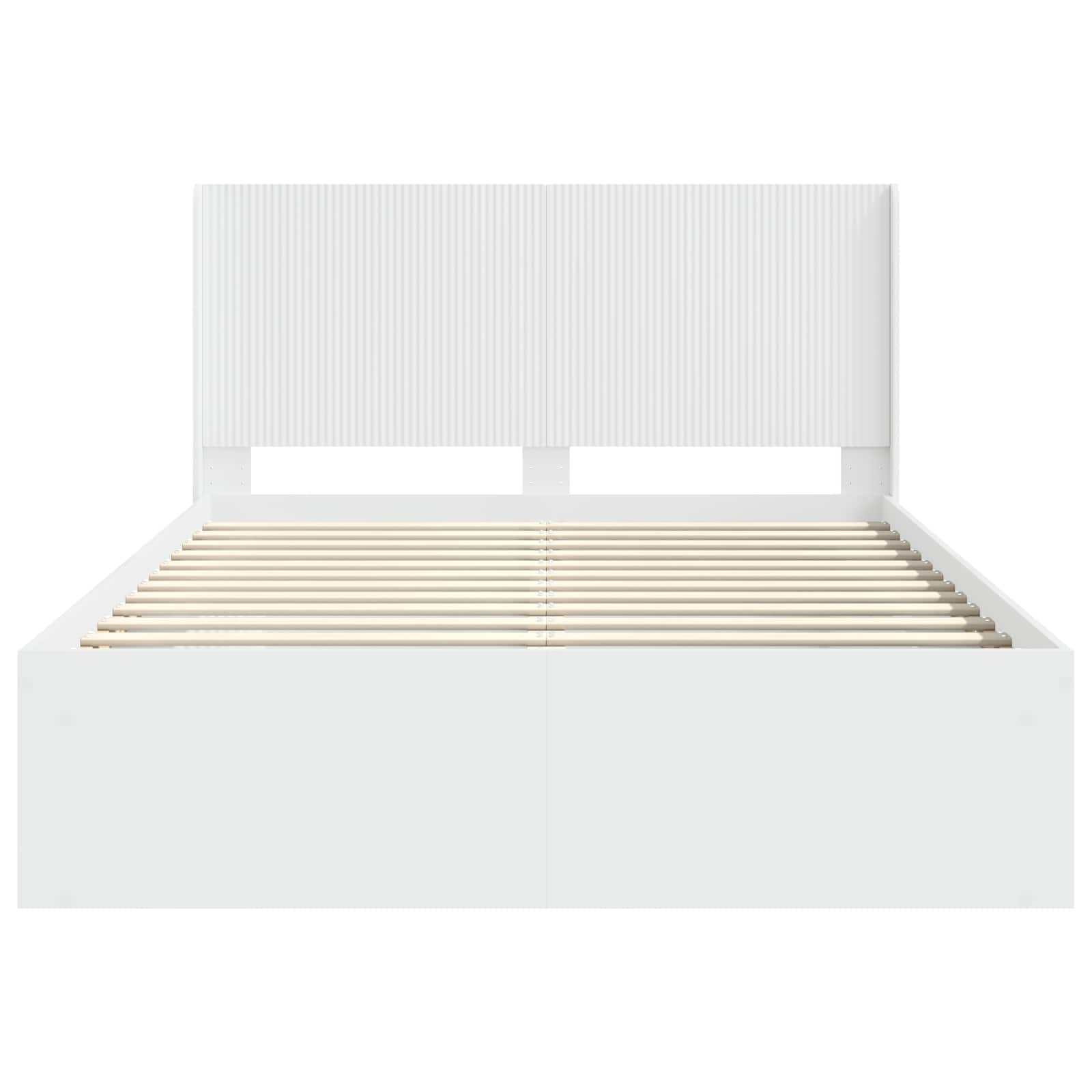 Bedframe met opbergruimte en hoofdbord Wit 120 x 200 cm