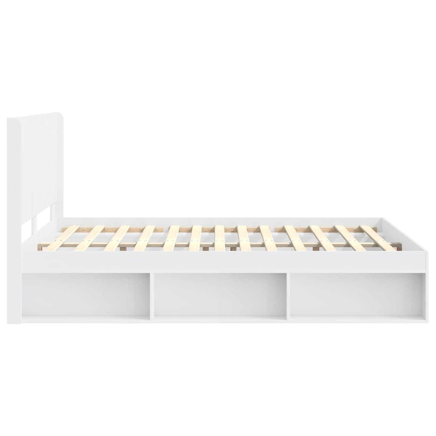 Bedframe met opbergruimte en hoofdbord Wit 120 x 200 cm