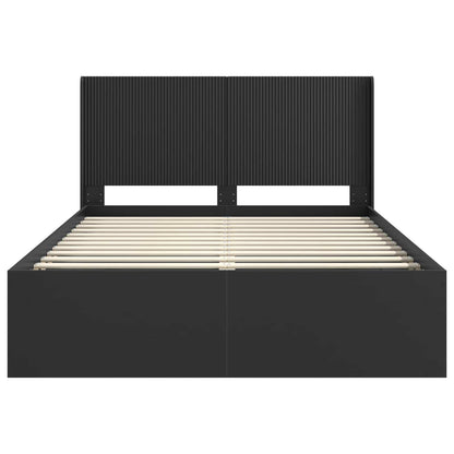 Bedframe met opbergruimte en hoofdbord Zwart 120 x 200 cm