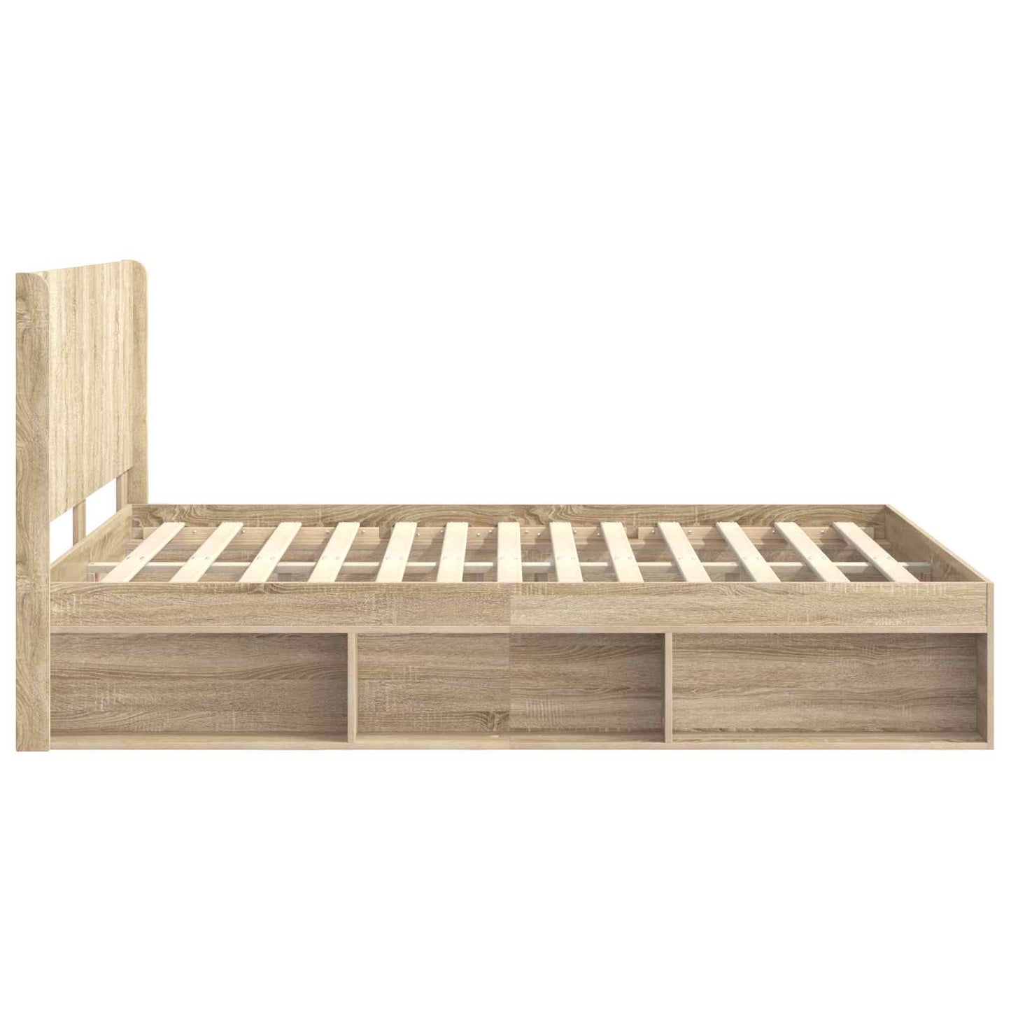 Bedframe met opbergruimte en hoofdbord Sonoma Eiken