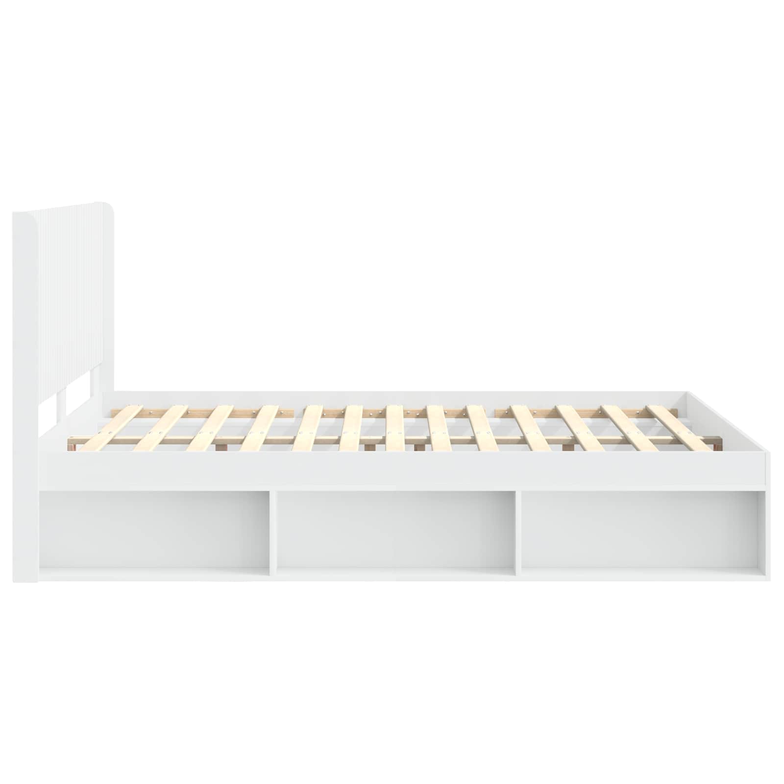 Bedframe met opbergruimte en hoofdbord Wit 120 x 190 cm