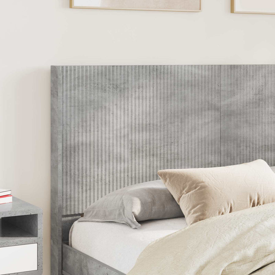 Bedframe met opbergruimte en hoofdbord Betongrijs 120 x 190 cm