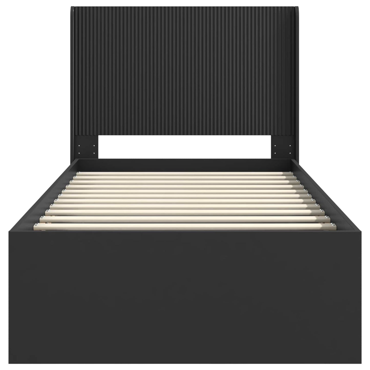Bedframe met opbergruimte en hoofdbord Zwart 100 x 200 cm